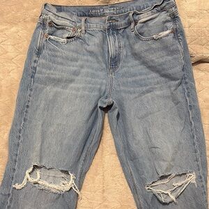 American Eagle Outfitters Blue Boyfriend Jeans Distressed